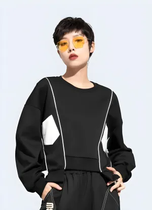 Women's Techwear Black Sweatshirt