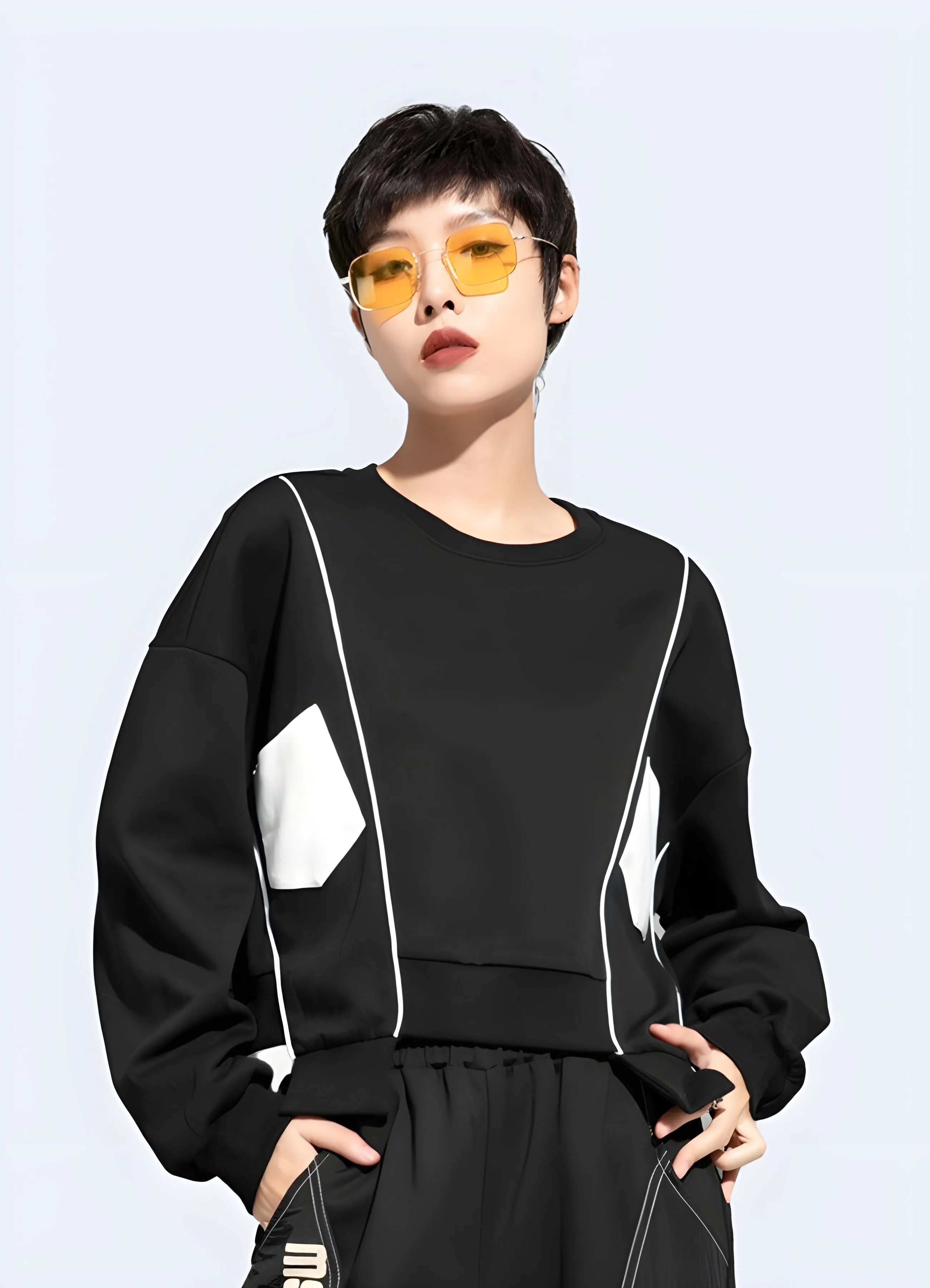 Women's Techwear Black Sweatshirt