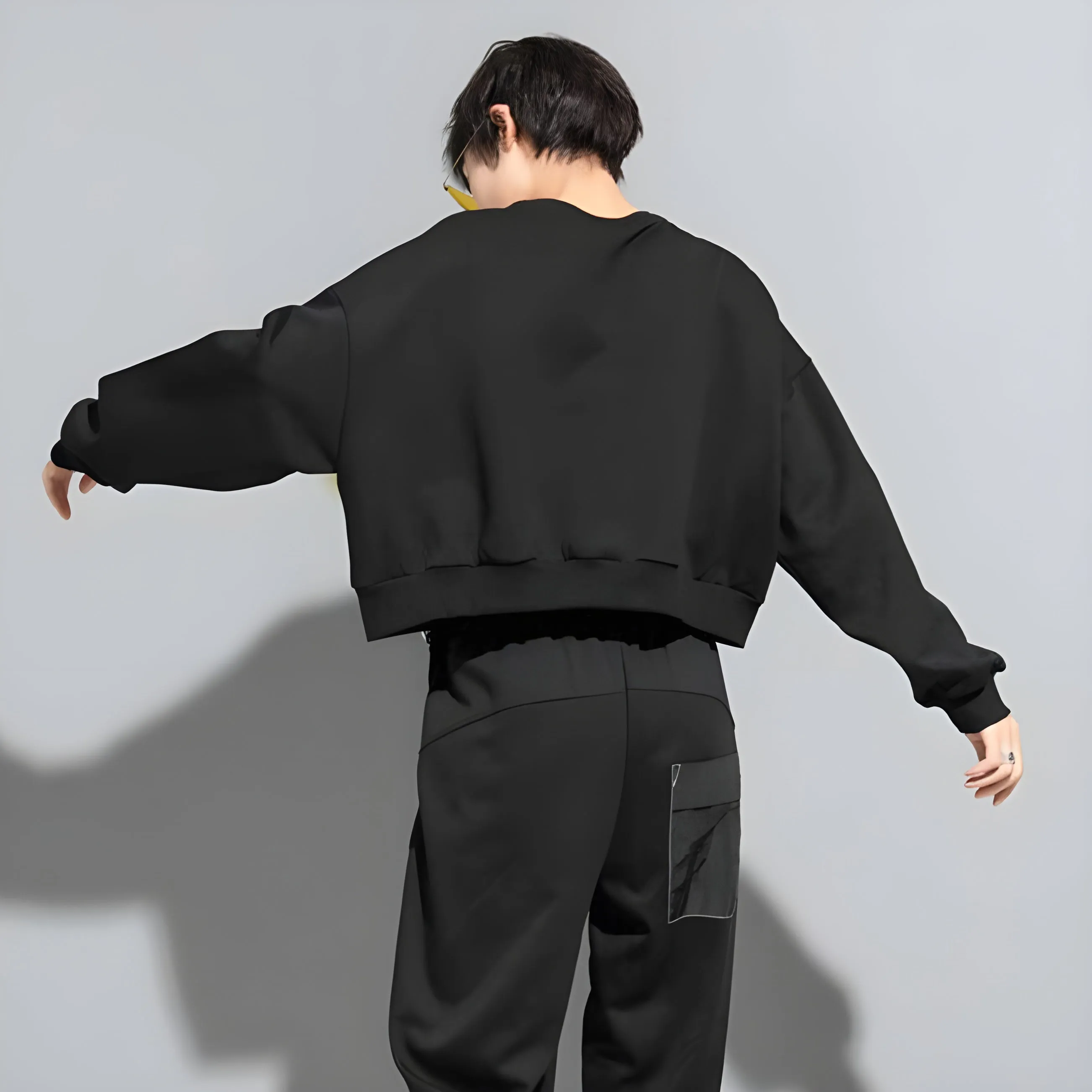 Women's Techwear Black Sweatshirt